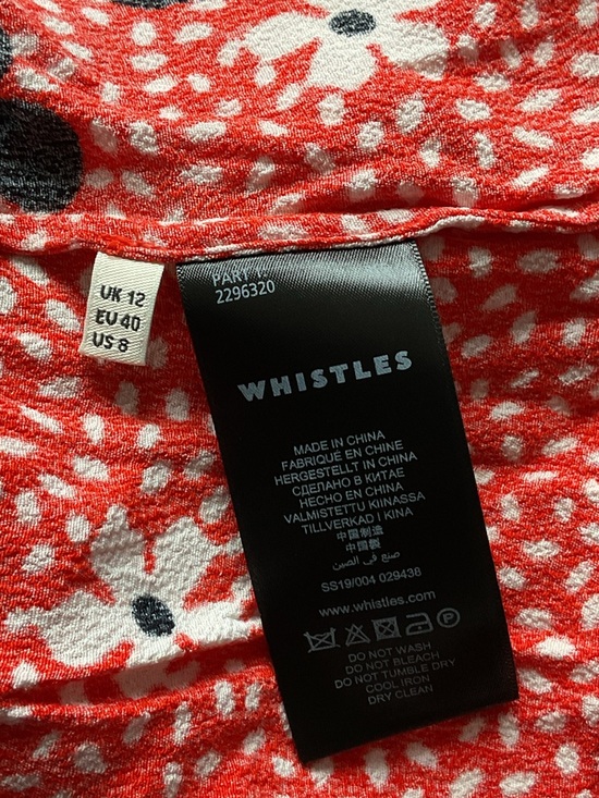 Whistles Confetti Floral Shirt Dress Red Orange Floral Long-Sleeve Midi Dress, 8 - Picture 9 of 14